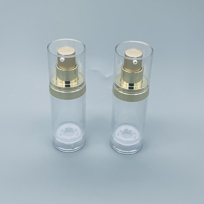 بطری های پمپ بدون هوا پلاستیکی شفاف طلایی بسته بندی وکیوم 30 میلی لیتری